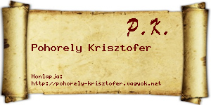 Pohorely Krisztofer névjegykártya